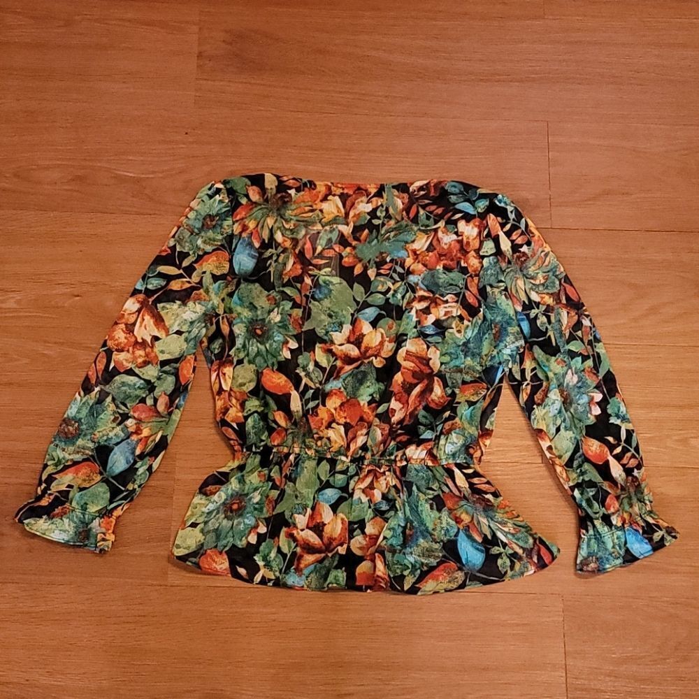 NWT Forever 21 Tropical Peplum top size S - Picture 6 of 6